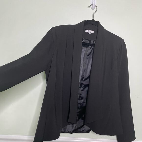 Joe Benbasset Drape Blazer Jacket Open Front Long Sleeve Career Lined Black L - Picture 4 of 11